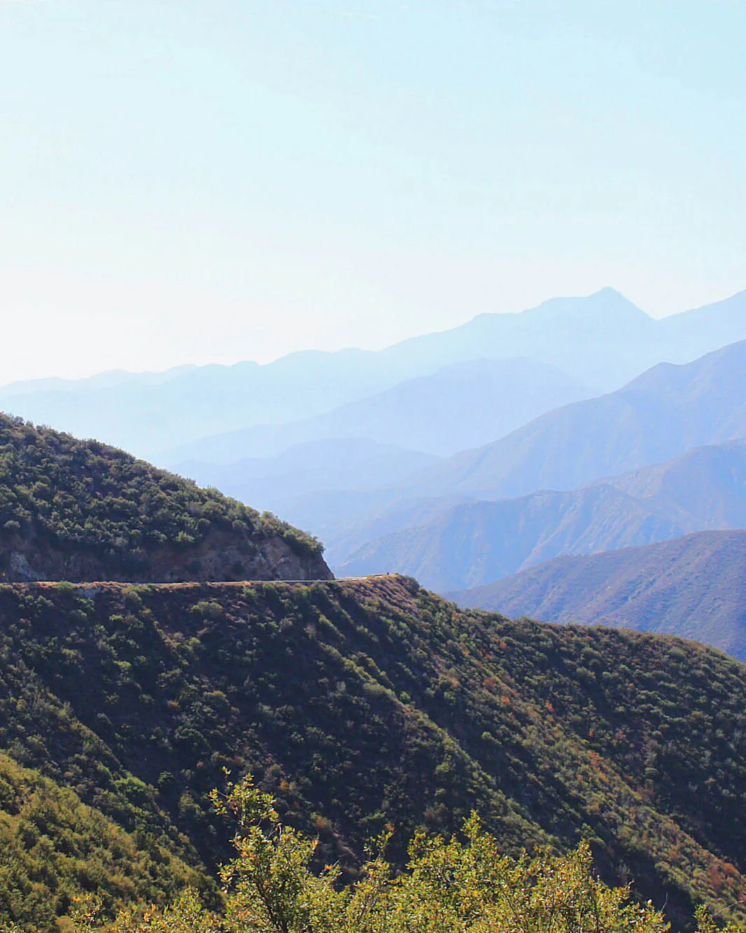 san gabriel mountains viewed along a winding road